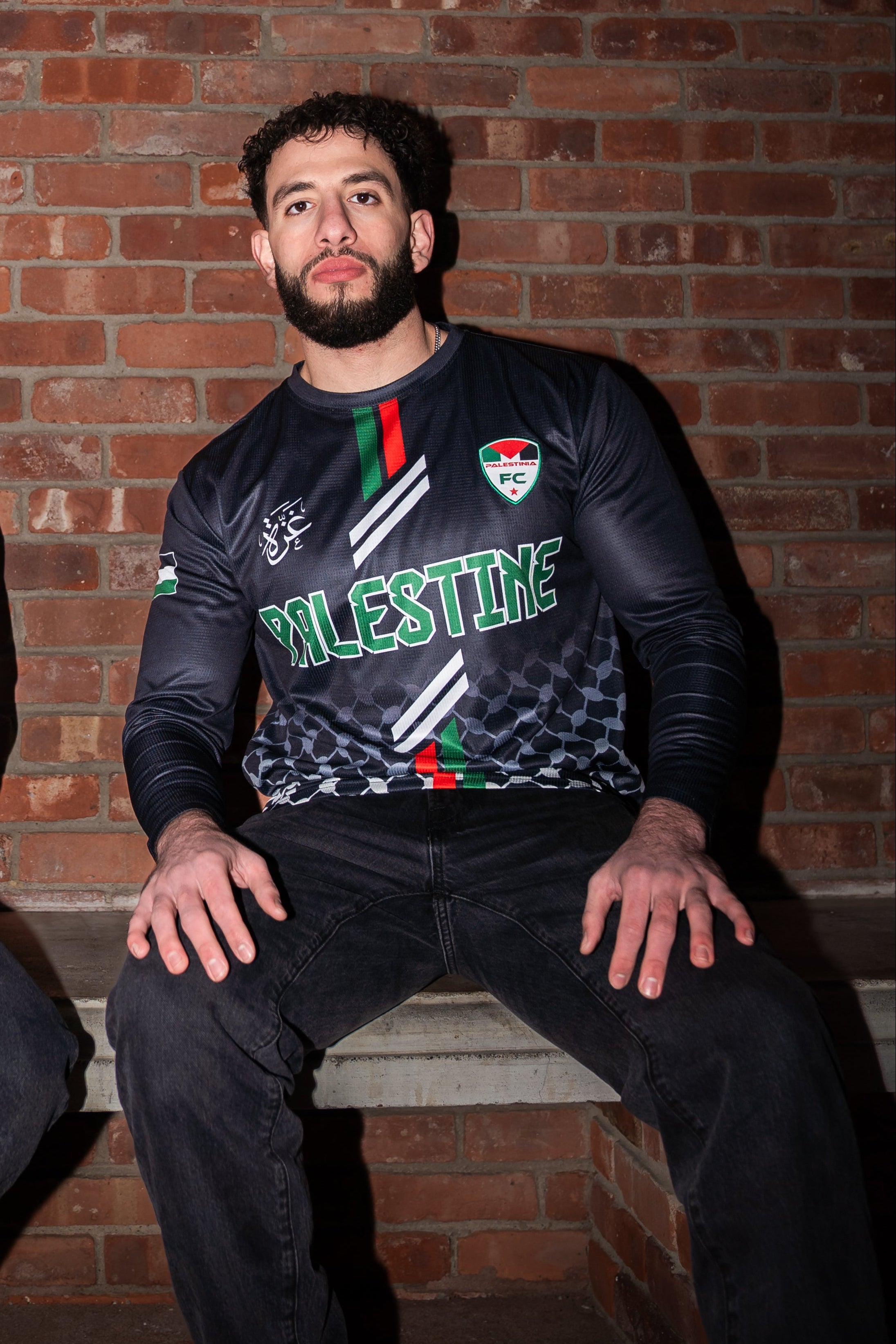 Black Palestine Long Sleeve Jersey | Palestinia FC