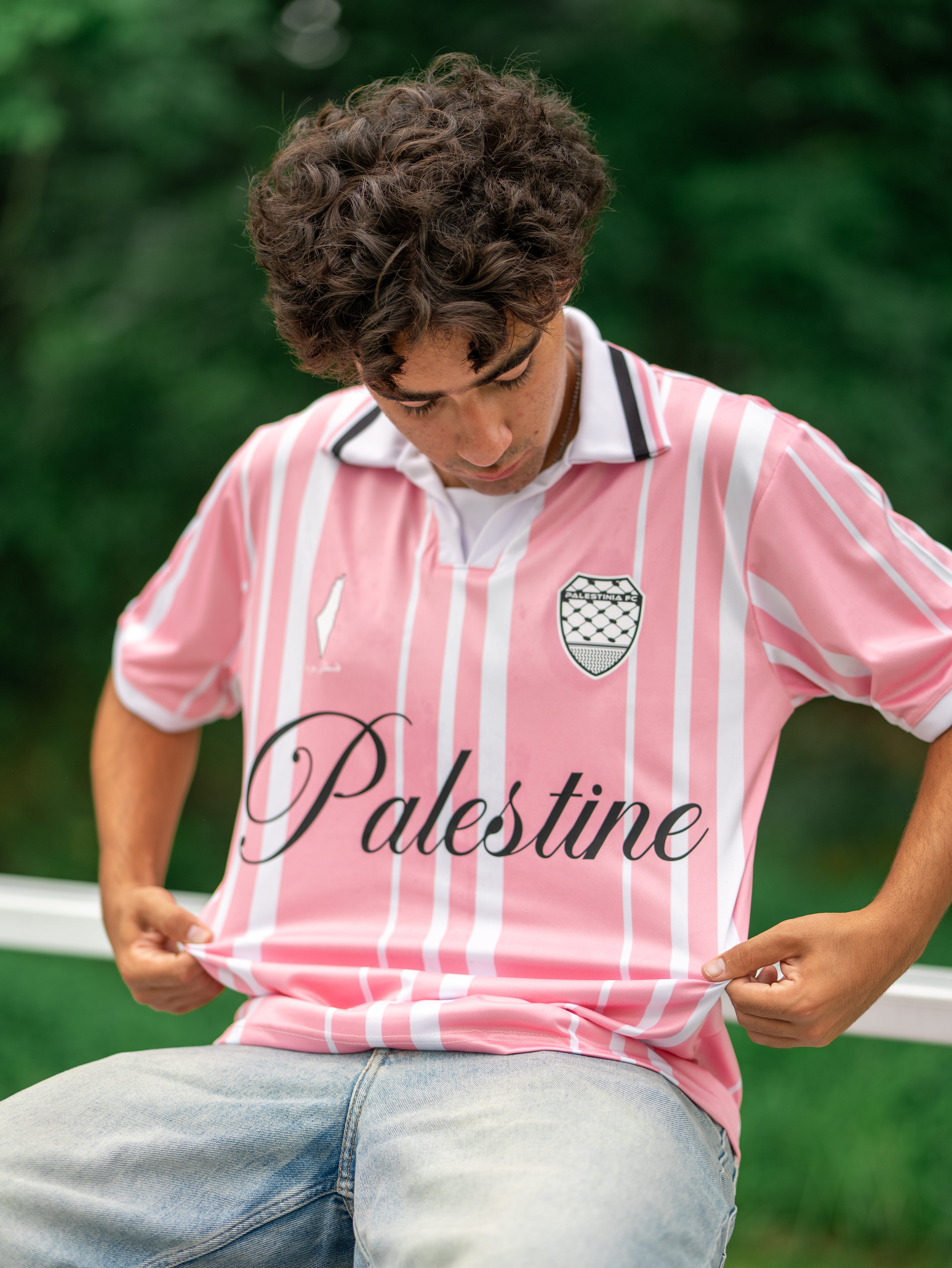 PINK RETRO PALESTINE JERSEY | WORLD CHAMPS EDITION